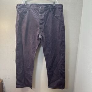 Levis 501 Button Fly Purple Jeans White Oak Cone Denim Mens 44 X 32 Straight Leg